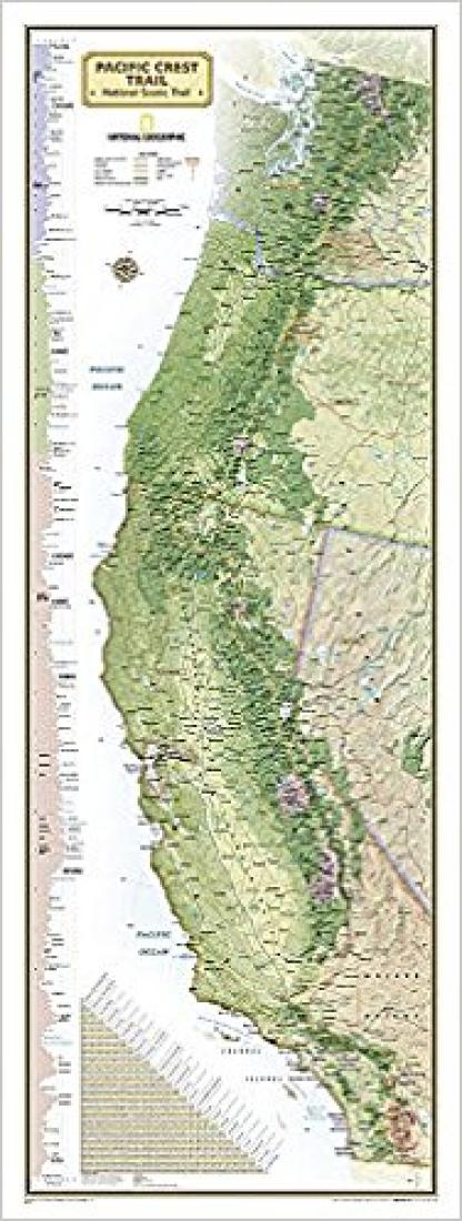 Pacific Crest Trail Wall Map - Laminated