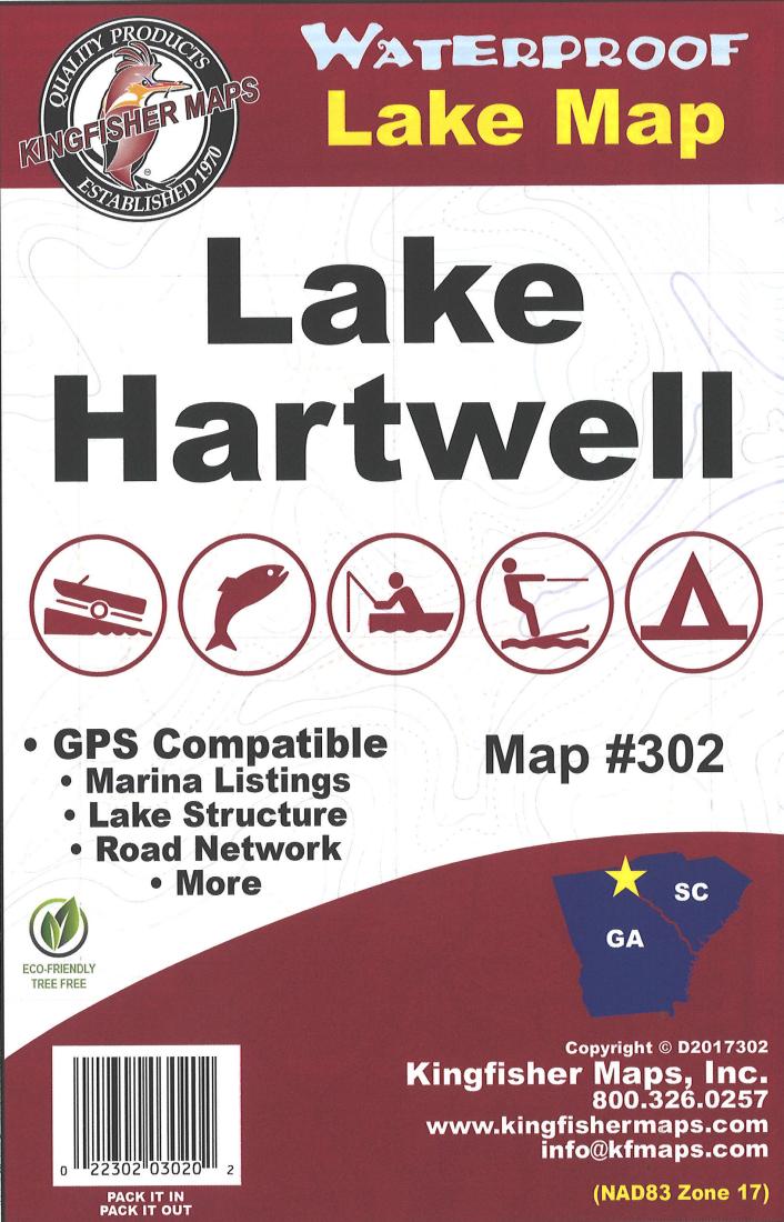 Hartwell Lake, GA Fishing Map