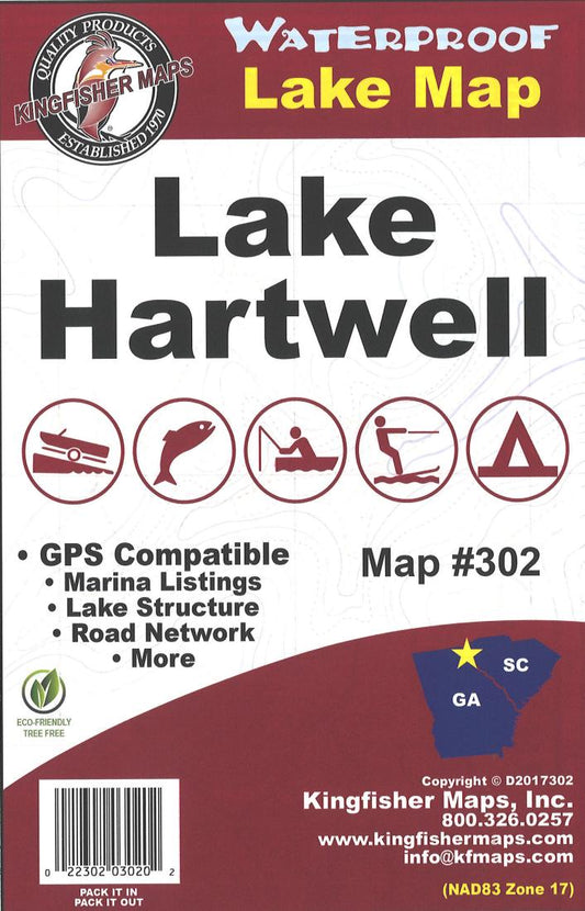 Hartwell Lake, GA Fishing Map