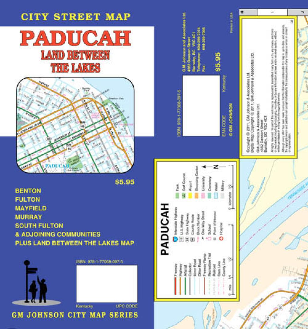Paducah : land between the lakes : city street map