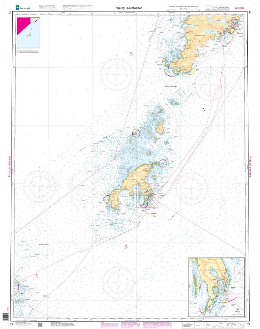 Værøy - Lofotodden - 71 - Norway Kartverket Nautical Charts