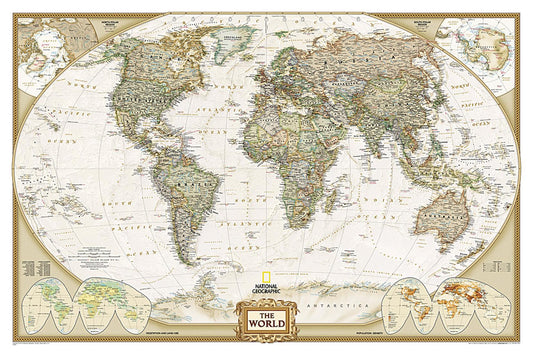 World Executive Enlarged Wall Map - Laminated (73" x 48")