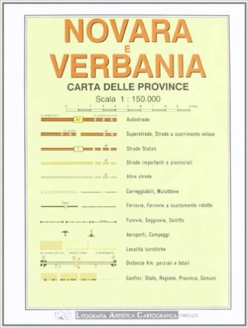 Novara e Verbania : carta delle province : scala 1 : 150.000
