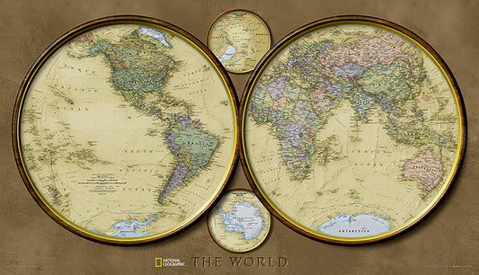 The world [hemispheres, laminated]