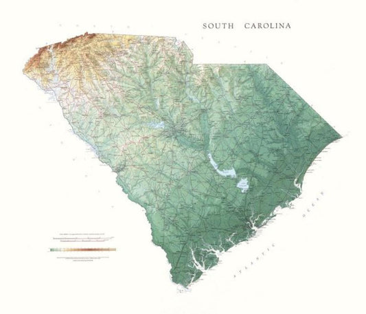 South Carolina [Physical, 35x41, Laminated]