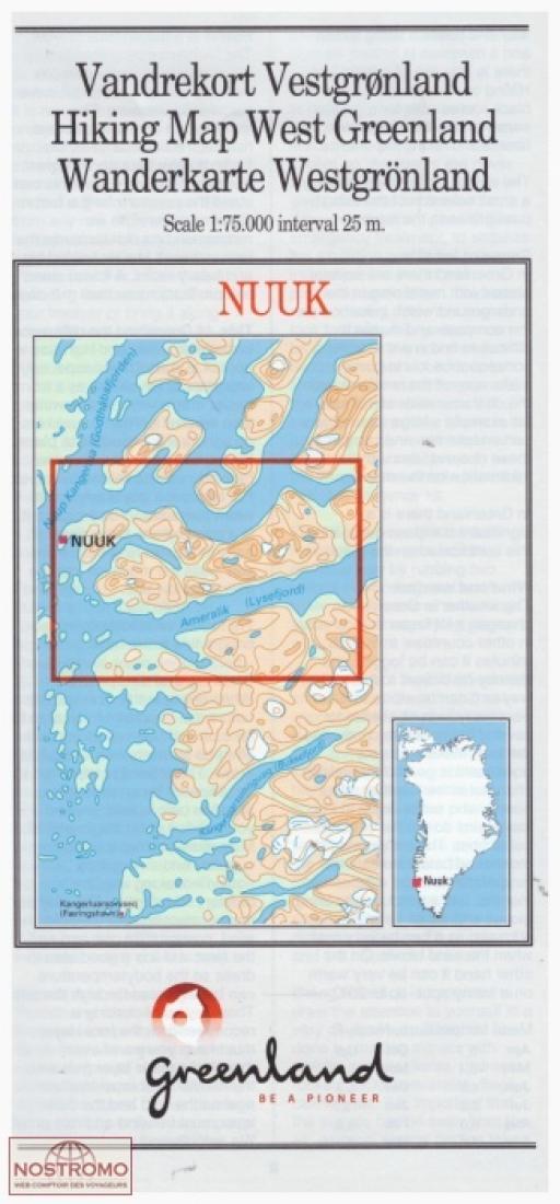 Nuuk, Greenland Hiking Map 1:75,000