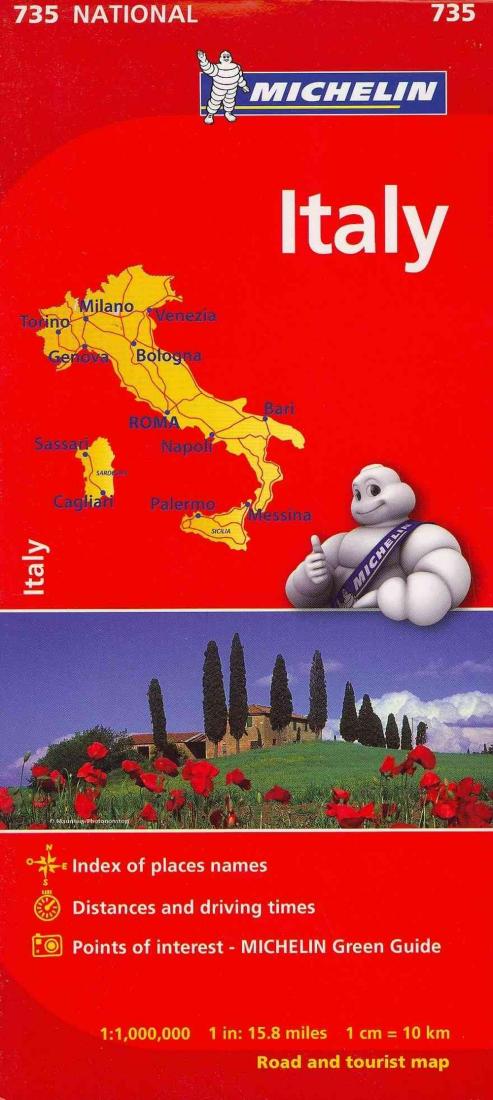 Italy 1:1000,000 : road and tourist map