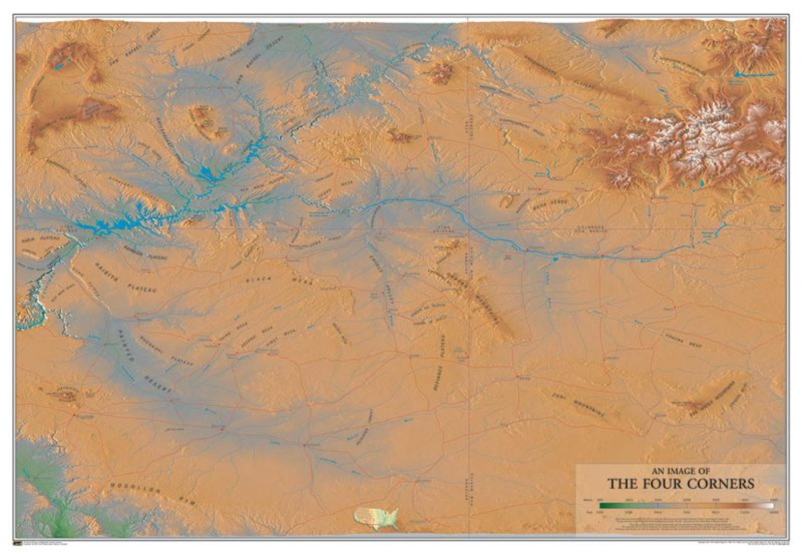 Four Corners AZ/NM/CO/UT 27x39