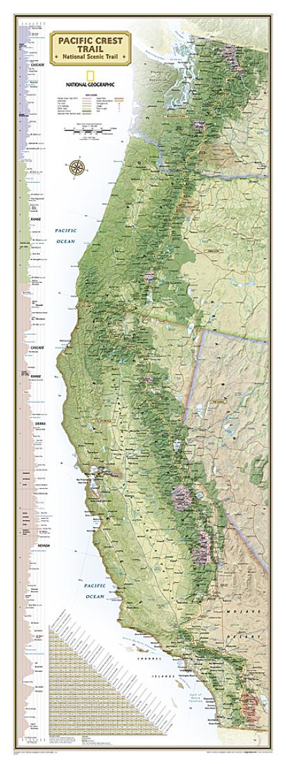 Pacific Crest Trail : national scenic trail : wall map