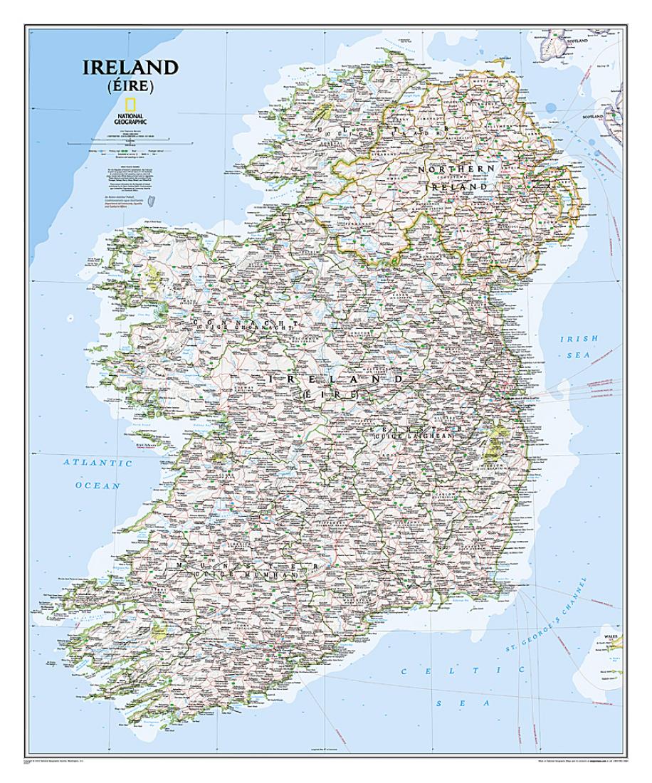 Ireland classic : wall map