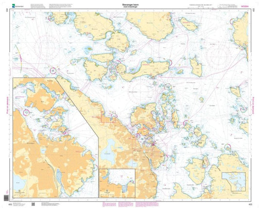 Stavanger havn med innseilinger - 455 - Norway Kartverket Nautical Charts