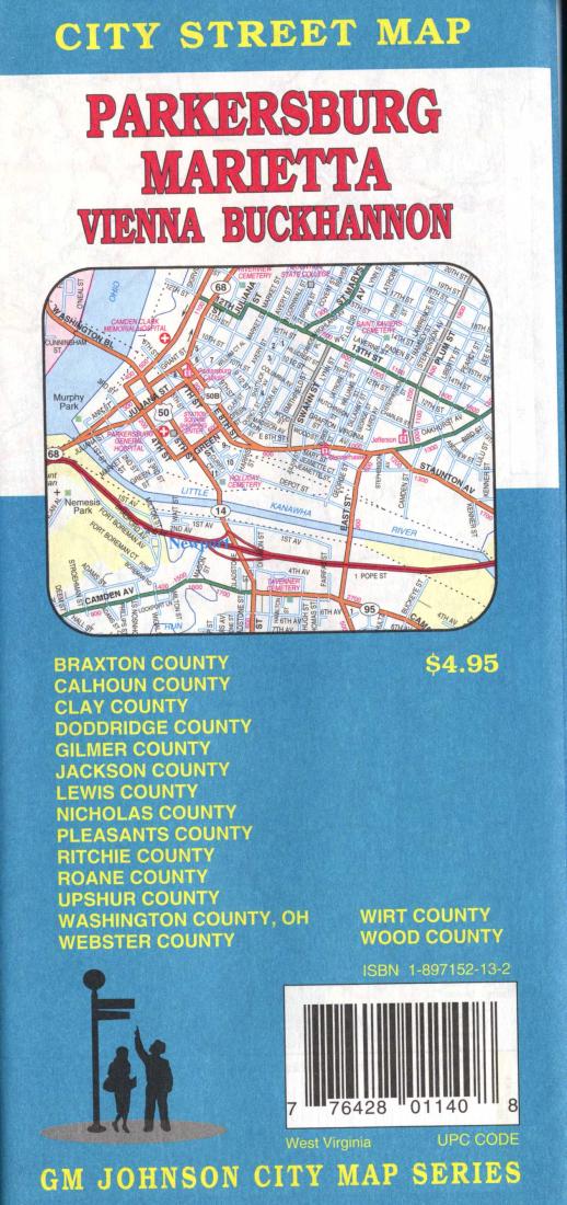 Parkersburg : Marietta : Vienna : Buckhannon : city street map = Central West Virginia : cities & counties : city street map