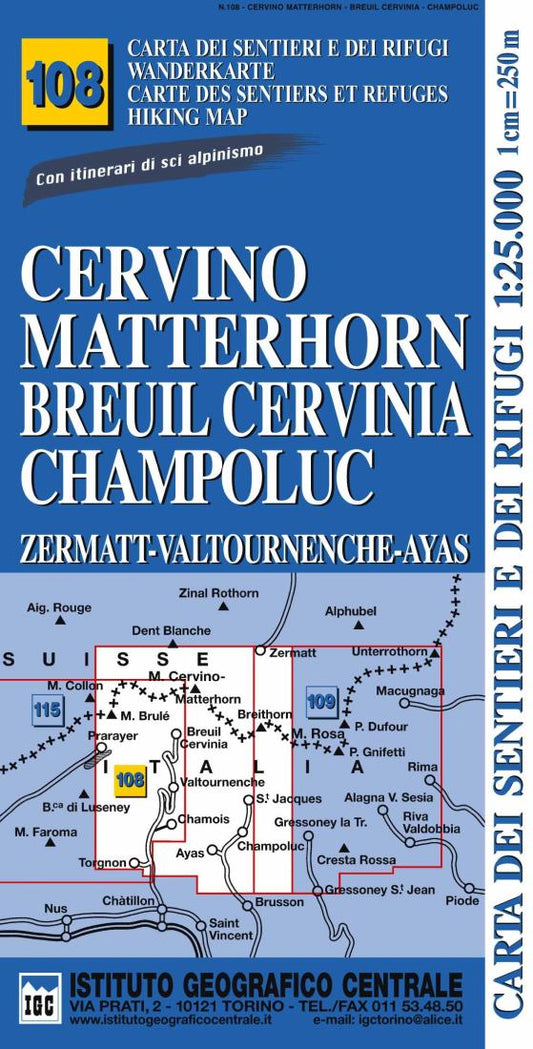 Cervino Matterhorn, Breuil Cervina, Champoluc - 1:25,000