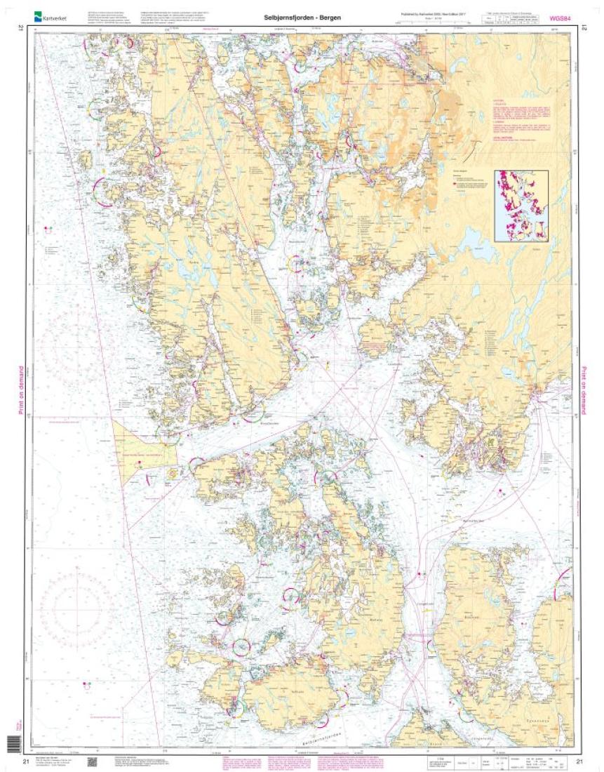 Selbjørnsfjorden - Bergen - 21 - Norway Kartverket Nautical Charts