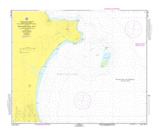 BAHÍA SANTA INÉS, B. C. S. - 232.1 - Mexico Nautical Charts by SEMAR