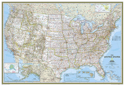 United States Classic Enlarged Wall Map - Laminated (70" x 48")