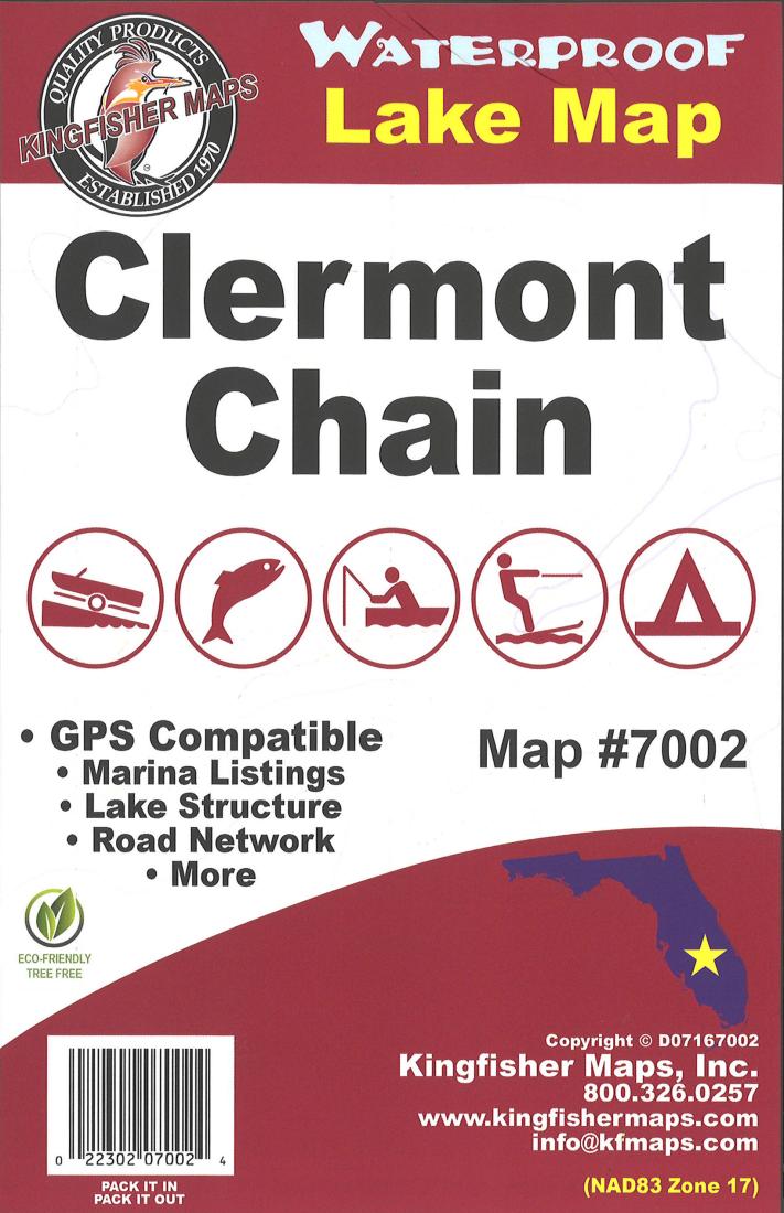 Clermont Chain, FL Fishing Map