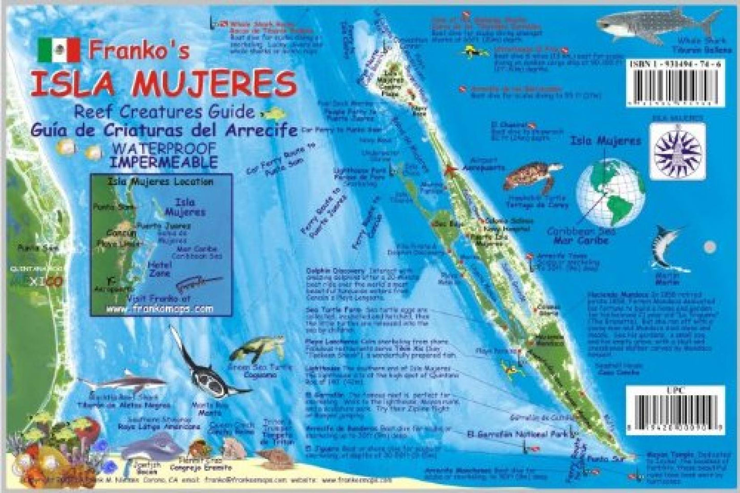 Frankos Isla Mujeres : reef creatures guide = Guia de criaturas del arrecife