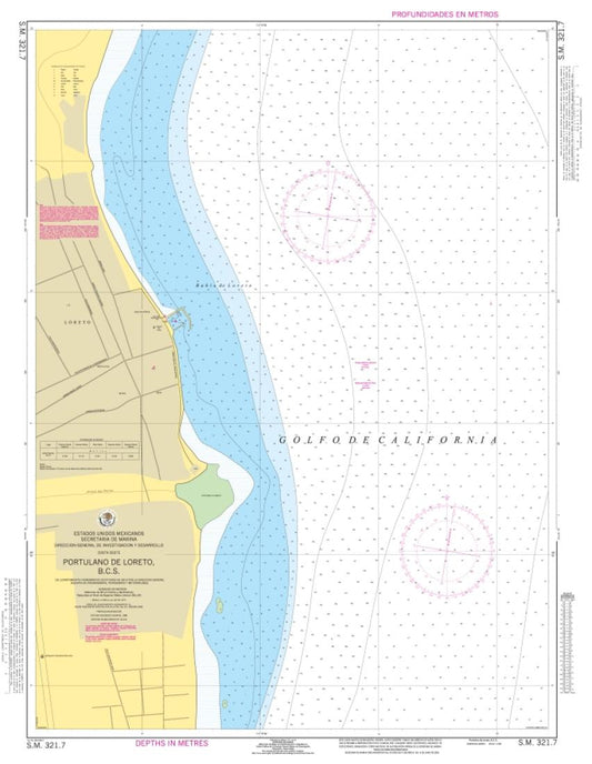 PORTULANO LORETO, B. C. S. - 321.7 - Mexico Nautical Charts by SEMAR