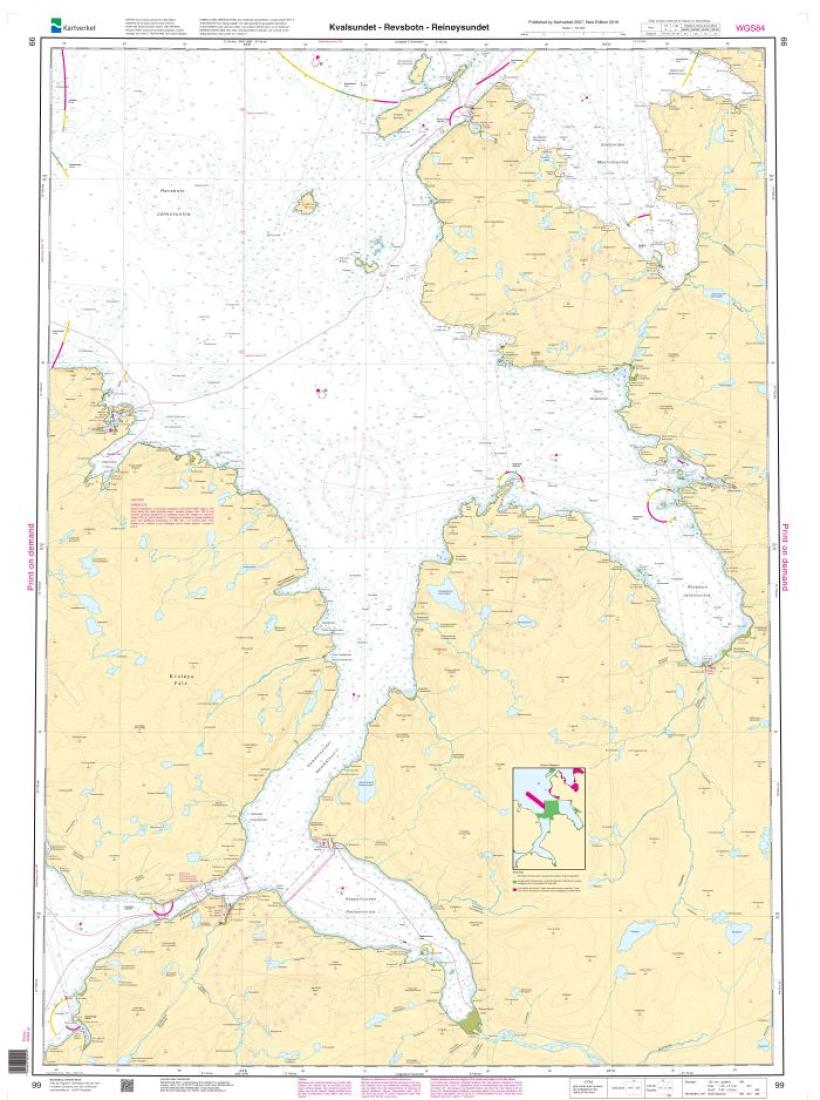 Kvalsundet - Revsbotn - Reinøysundet - 99 - Norway Kartverket Nautical Charts