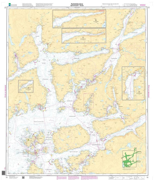 Ryfylkefjordane. Sjernarøyane - Sauda - 15 - Norway Kartverket Nautical Charts