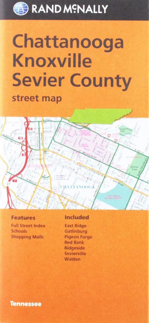 Eastern Tennessee: Chattanooga : Knoxville : Sevier County : street map