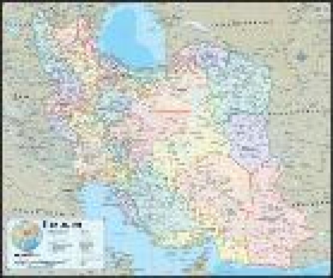 Political Map of the Islamic Republic of Iran Laminated, Large 72 x 60"