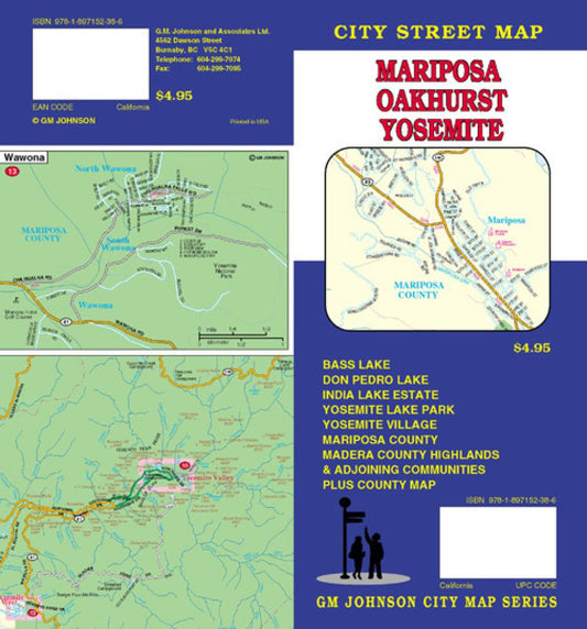 Mariposa : Oakhurst : Yosemite : city street map