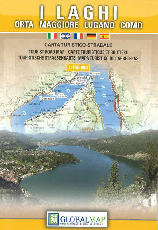 I Laghi : Orta : Maggiore : Lugano : Como : carta turistico-stradale