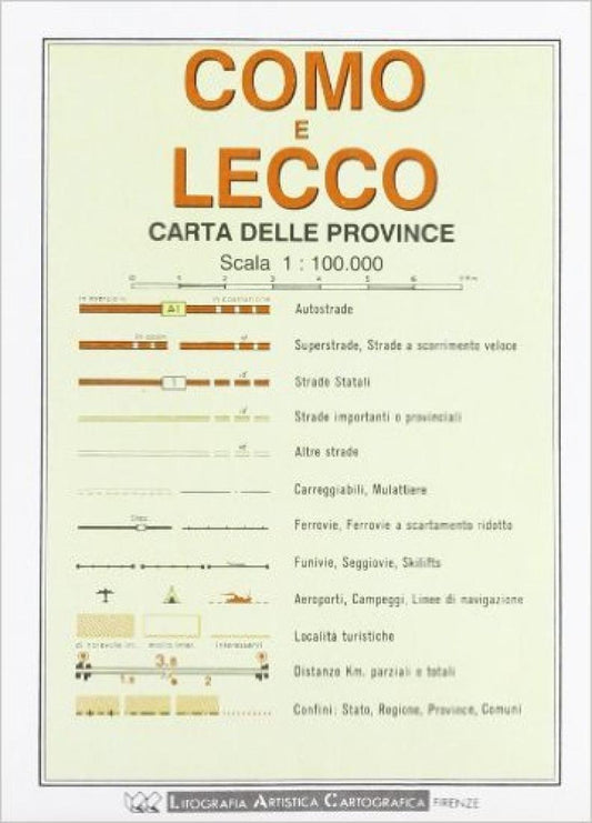 Como e Lecce : carta delle province : scala 1 : 100.000