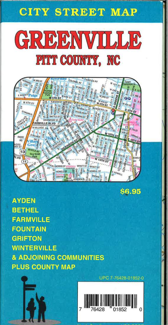 Greenville and Pitt County, North Carolina Street Map