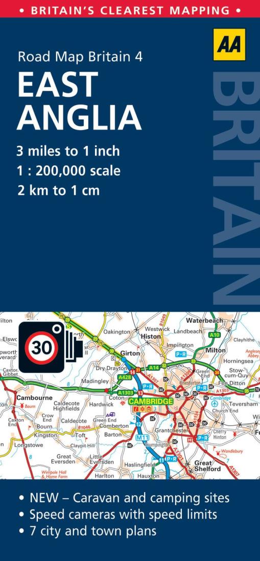 Great Britain Regional Road Map: East Anglia