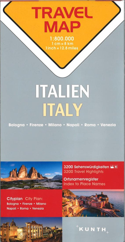 Italy : travel map, 1:800.000 : Bologna, Firenze, Milano, Napoli, Roma, Venezia