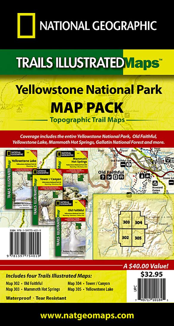 Yellowstone National Park Sectional Map Pack Bundle