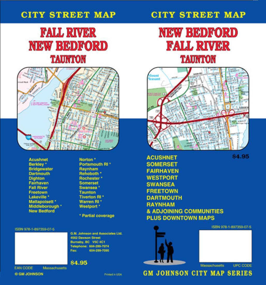 New Bedford : Fall River : Taunton : city street map = Fall River : New Bedford : Taunton : city street map