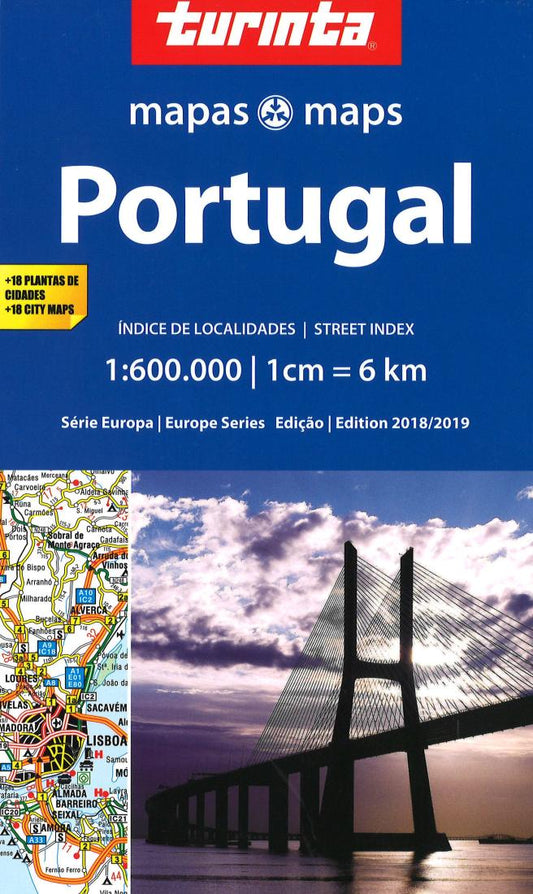 Portugal 1:600,000 map with 18 city maps