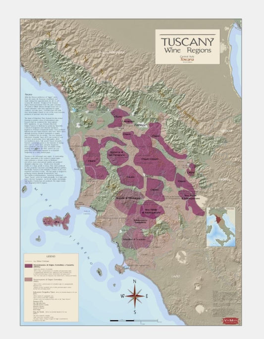 Tuscany : wine regions [30x22]