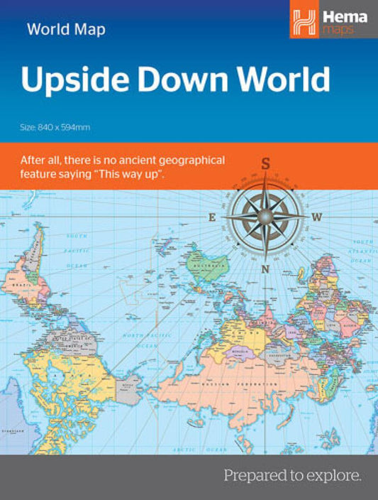 Upside down world map