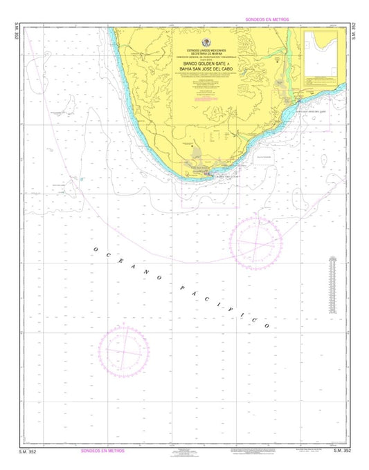 BANCO GOLDEN GATE A BAHÍA SAN JOSÉ DEL
CABO, B. C. S. - 352 - Mexico Nautical Charts by SEMAR