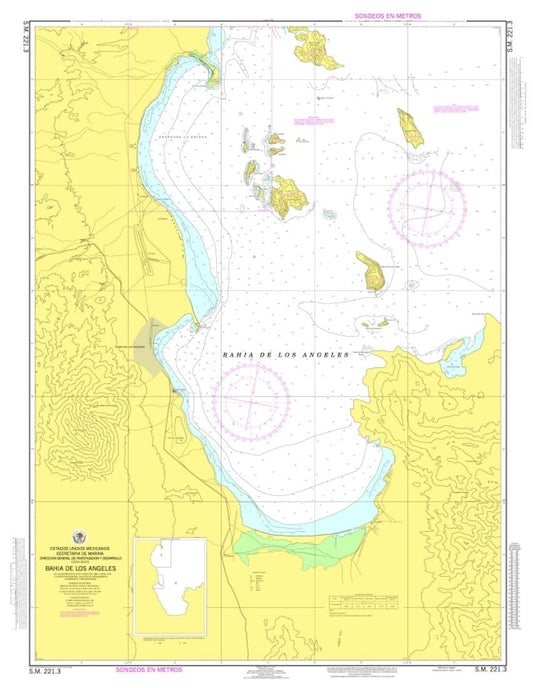 BAHÍA DE LOS ANGELES - 221.3 - Mexico Nautical Charts by SEMAR