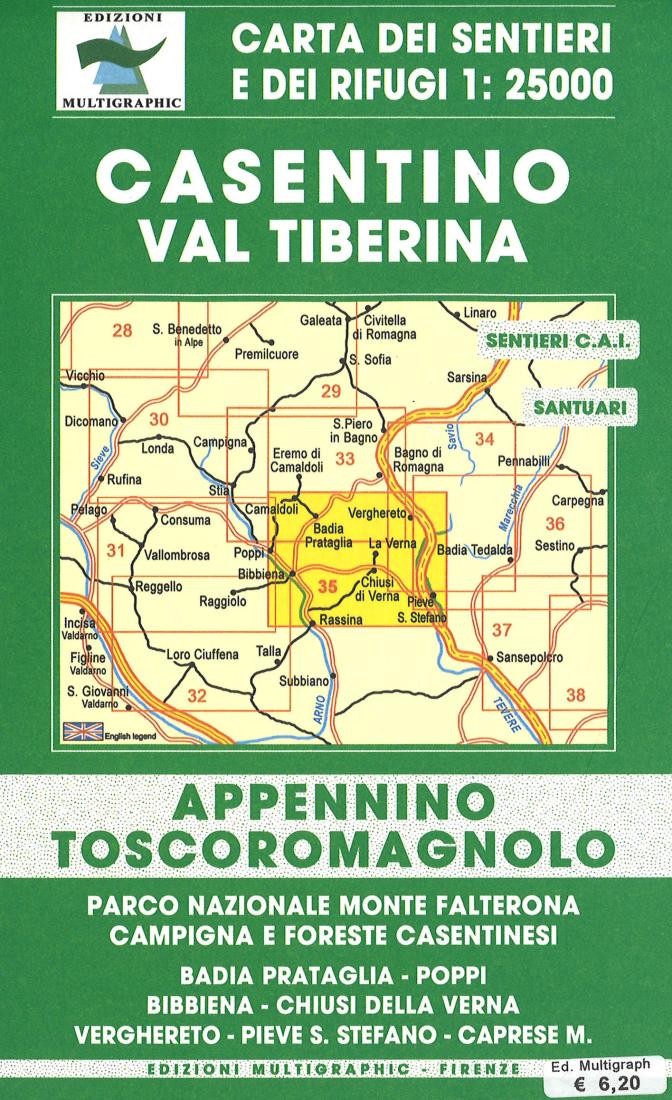 Casentino Val Tiberina Hiking Map