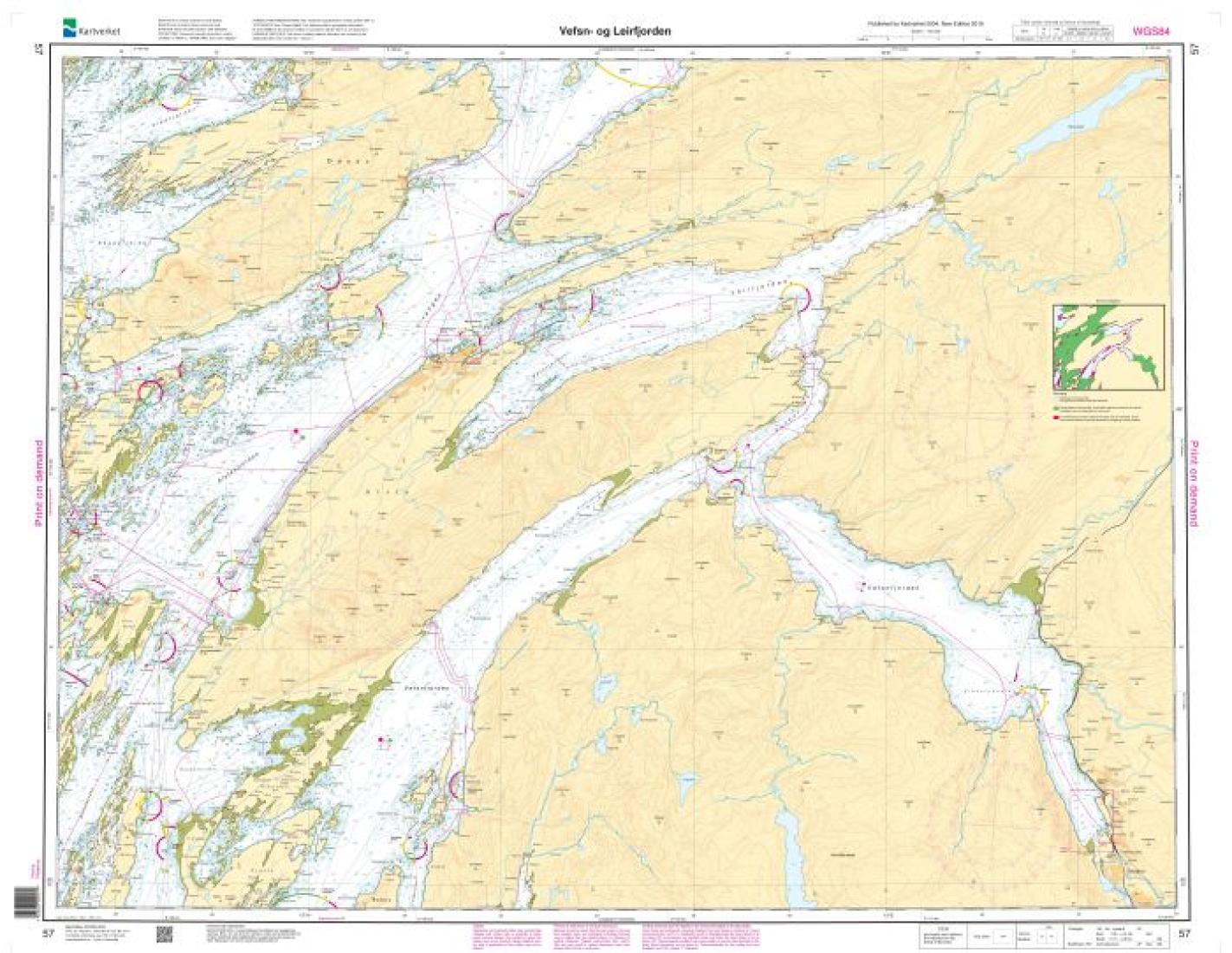 Vefsen- og Leirfjorden - 57 - Norway Kartverket Nautical Charts