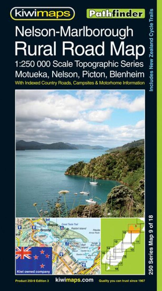 Nelson-Marlborough : rural road map : 1:250,000 scale topographic series : Motueka, Nelson, Picton, Blenheim