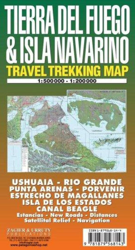 Tierra del Fuego & Isla Navarino : travel trekking map