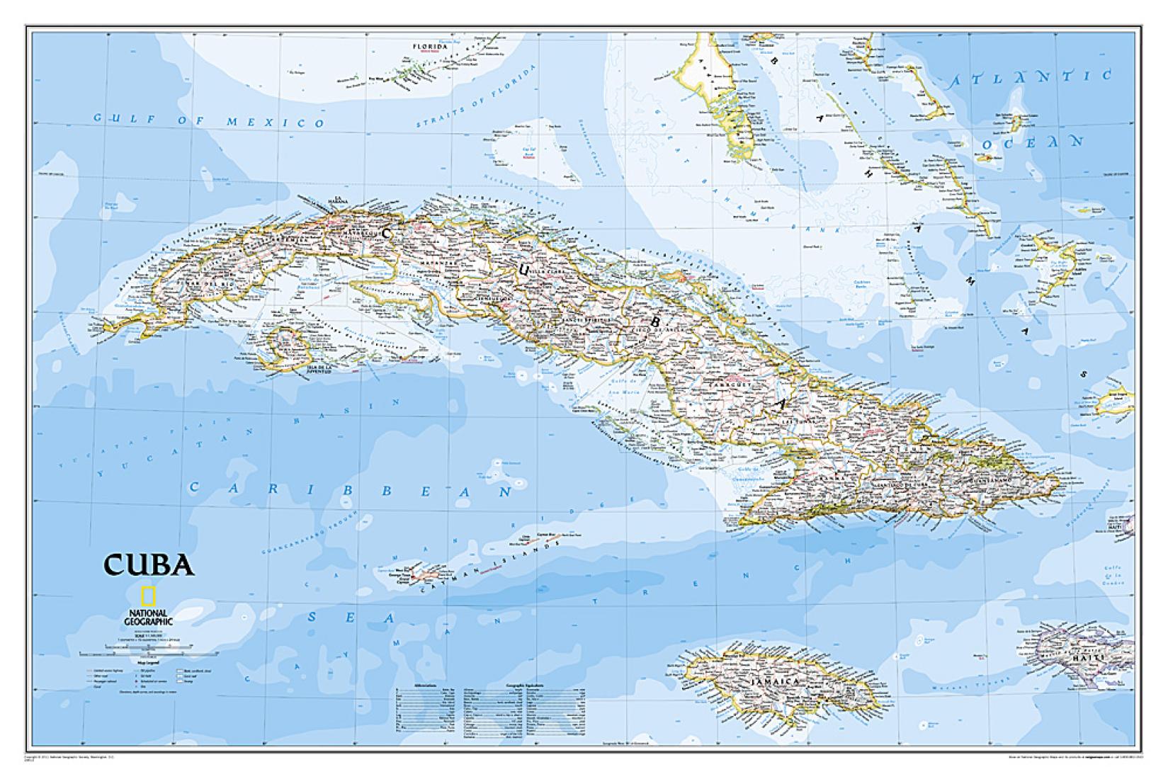 Cuba Classic Wall Map