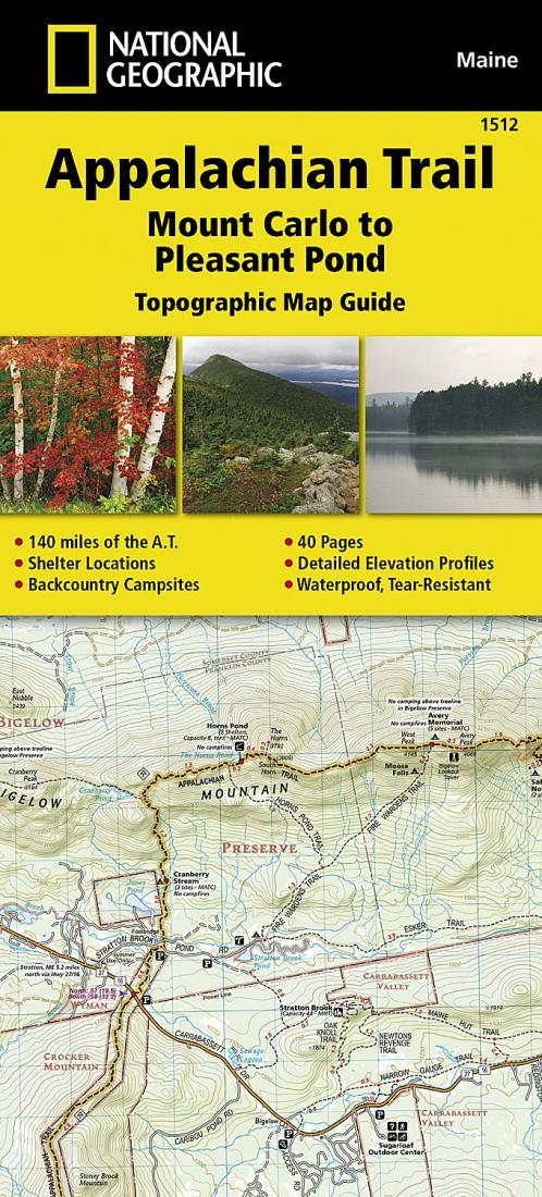 Appalachian Trail : Mount Carlo to Pleasant Pond : topographic map guide