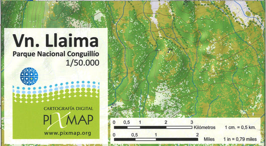 Volcan Llaima hiking map