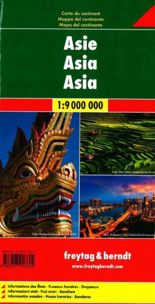 Asia : Continent map, 1:9 000 000 = Asien : Kontinentkarte, 1:9 000 000 = Asie : Carte du continent, 1:9 000 000 = Asia : Mapa del continente, 1:9 000 000 = Asia : Mapa del continente, 1:9 000 000