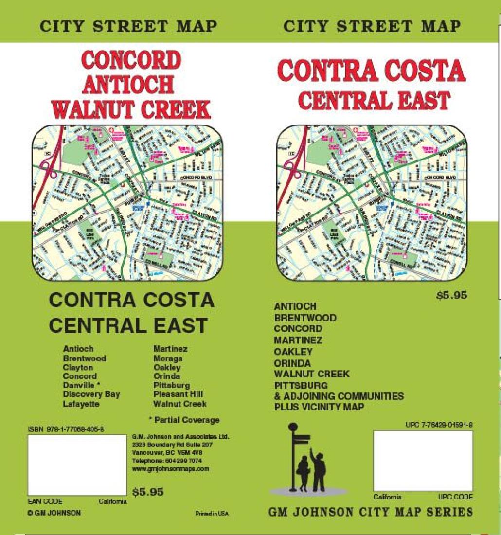 Contra Costa : central east : city street map = Concord : Antioch : Walnut Creek : city street map