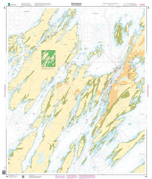 Brønnøysund med innseilinger - 488 - Norway Kartverket Nautical Charts